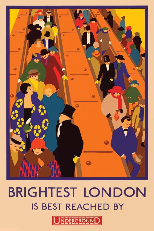 London Underground, Brightest London by Vintage Apple Collection wall art