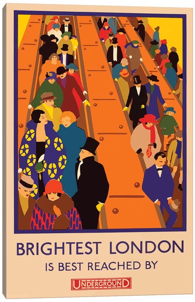 London Underground, Brightest London Canvas Art Print - England Art