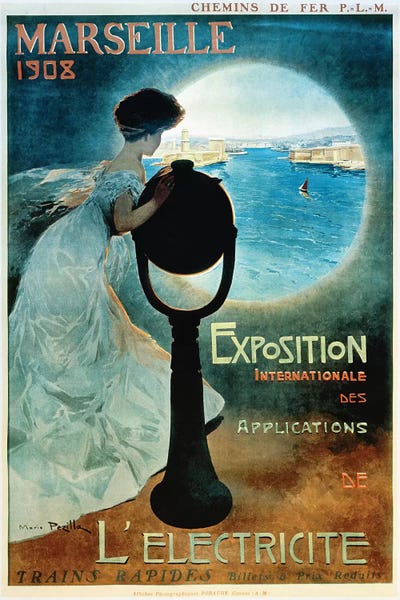 Marseille 1908 by Vintage Apple Collection metal wall art