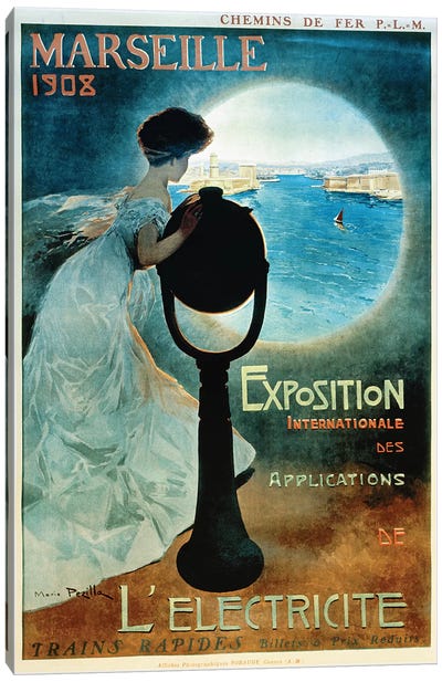 Marseille 1908 Canvas Art Print - Vintage Apple Collection