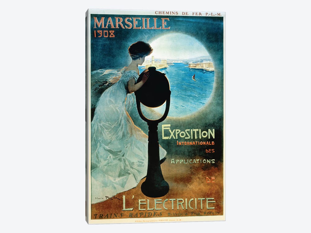 Marseille 1908 by Vintage Apple Collection 1-piece Canvas Print