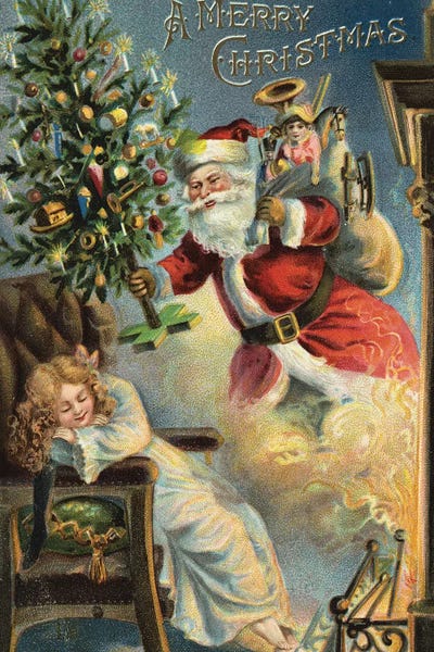 Vintage Christmas: Merry Christmas Santa by Vintage Apple Collection