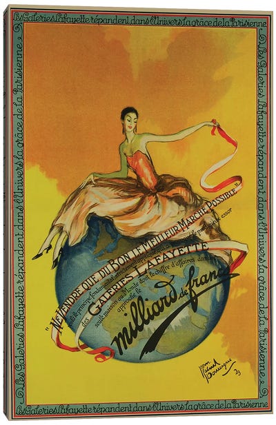 Milliard de France, 1923 Canvas Art Print - Vintage Apple Collection