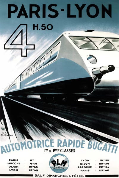 Trains: Paris-Lyon Train by Vintage Apple Collection