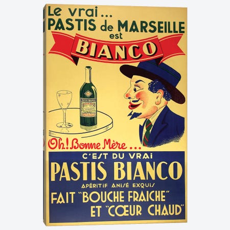 Pastis de Marseille Bianco Canvas Print #VAC1901} by Vintage Apple Collection Canvas Artwork