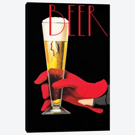 Red Glove Beer Canvas Print #VAC1945} by Vintage Apple Collection Canvas Print