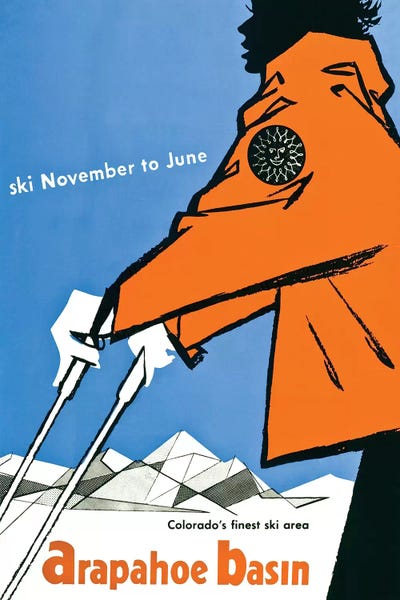 Colorado: Ski Arapahoe Basin Colorado by Vintage Apple Collection