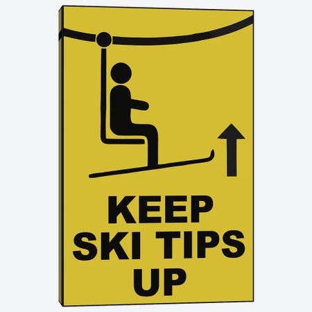 Ski Tips Canvas Print #VAC2005} by Vintage Apple Collection Canvas Wall Art