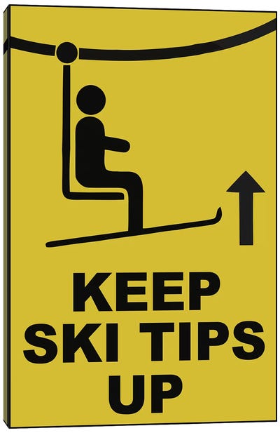Ski Tips Canvas Art Print - Skiing Art