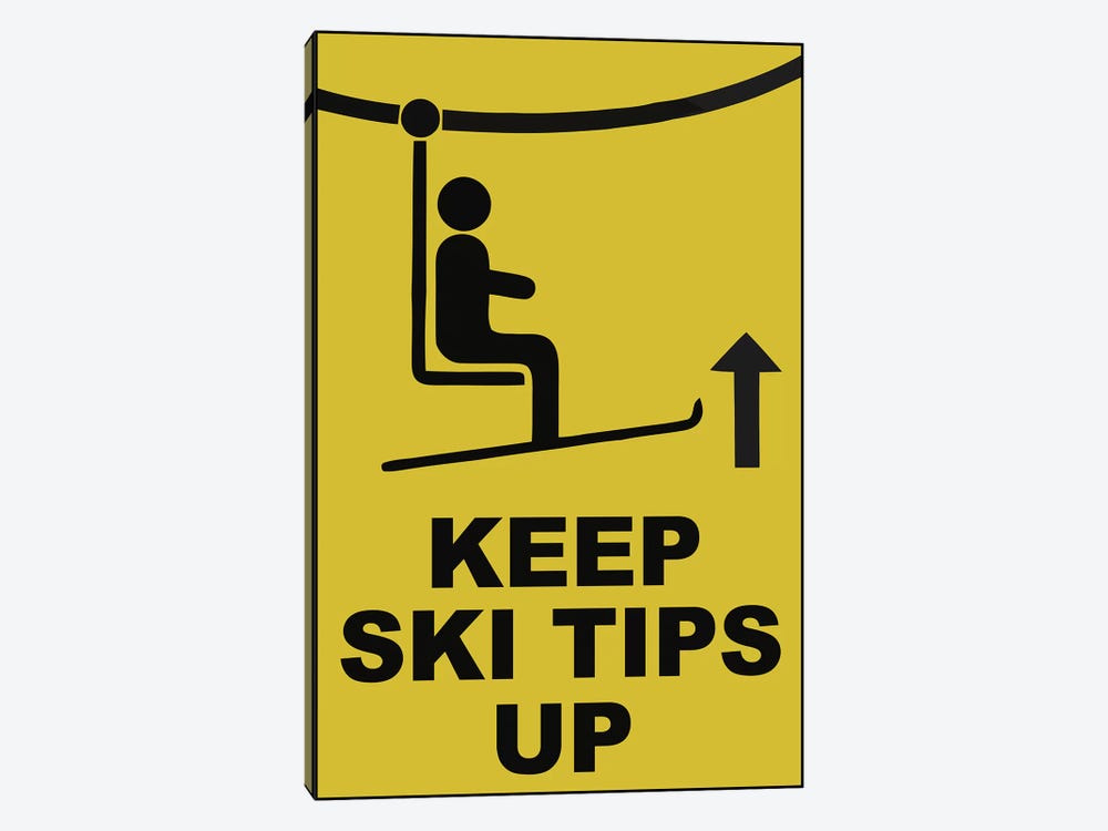 Ski Tips by Vintage Apple Collection 1-piece Canvas Print