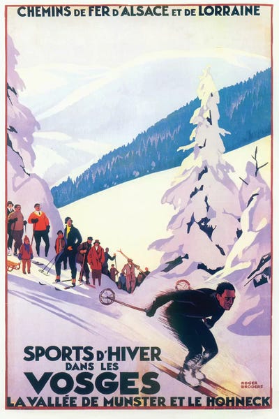 Snowy Mountains: Skiing III by Vintage Apple Collection