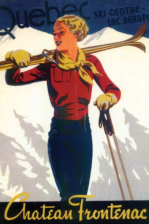 Skiing IV by Vintage Apple Collection wall art