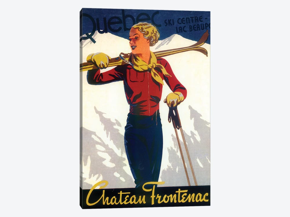 Skiing IV by Vintage Apple Collection 1-piece Canvas Art Print