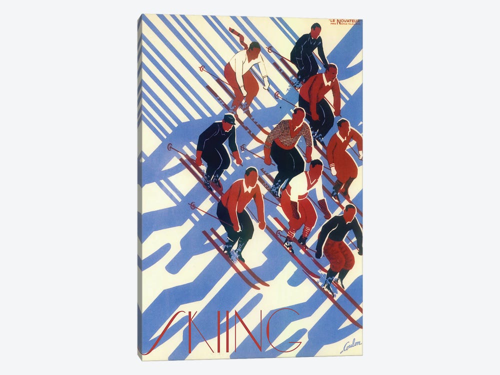 Skiing VIII by Vintage Apple Collection 1-piece Canvas Art Print
