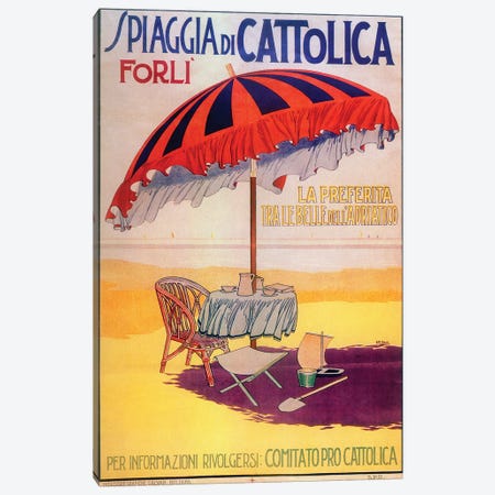 Spiaggia Cattolica Canvas Print #VAC2029} by Vintage Apple Collection Art Print