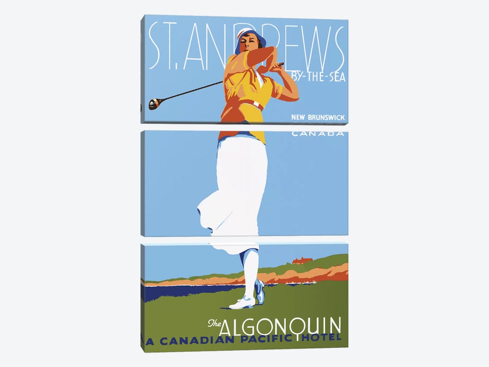 St. Andrews by Vintage Apple Collection 3-piece Canvas Art Print
