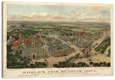 St. Louis World's Fair, 1904 Canvas Art Print - Antique Maps