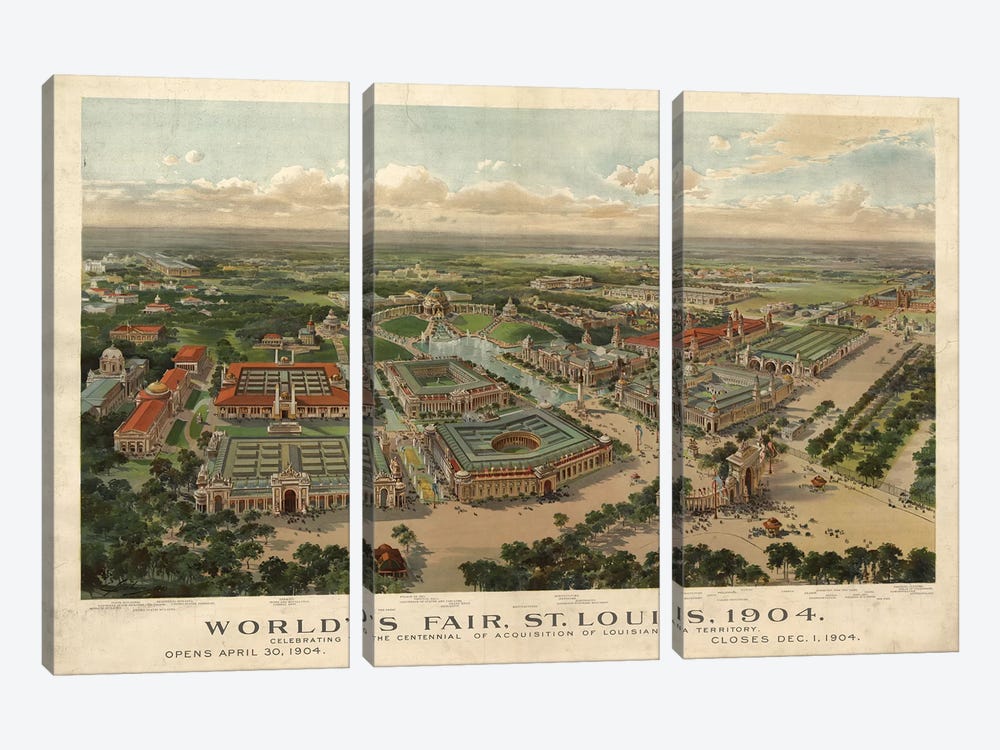 St. Louis World's Fair, 1904 by Vintage Apple Collection 3-piece Art Print