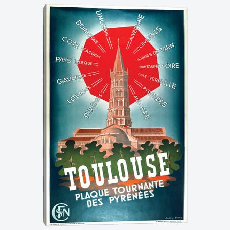 Toulouse, Plaque Tournante des Pyrenees Canvas Print #VAC2072} by Vintage Apple Collection Canvas Artwork