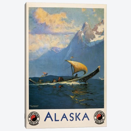 Vintage Alaska, Northern Pacific Railway Canvas Print #VAC2111} by Vintage Apple Collection Canvas Print
