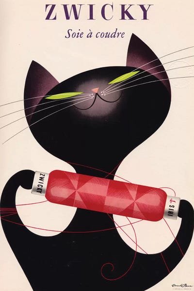 Black Cats: Zwicky, Black Cat Red Bottle by Vintage Apple Collection