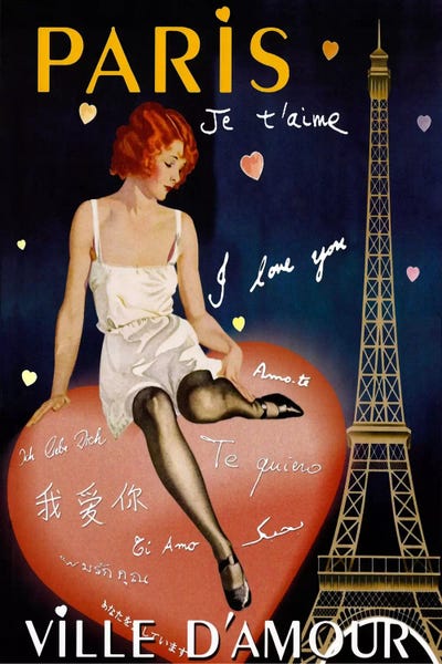 Towers: Paris I Love You by Vintage Apple Collection