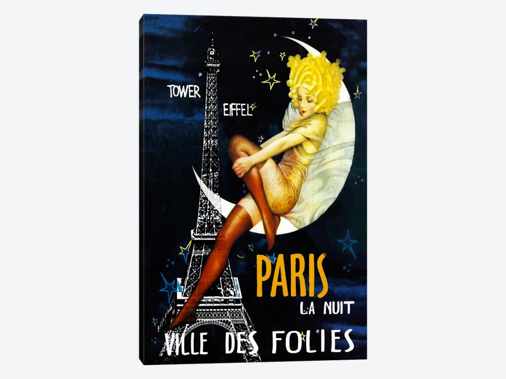 Paris Moon by Vintage Apple Collection 1-piece Art Print