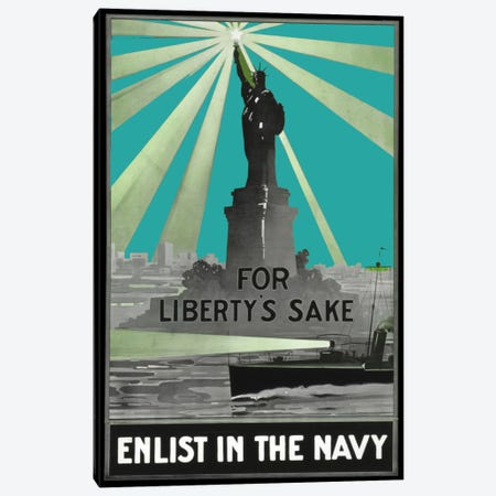 For Libertys Sake Canvas Print #VAC437} by Vintage Apple Collection Art Print