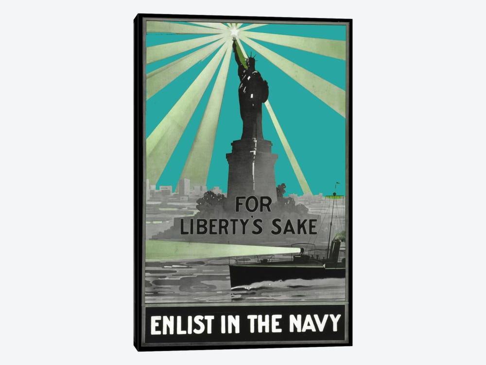 For Libertys Sake by Vintage Apple Collection 1-piece Canvas Print
