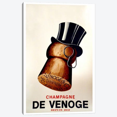 Champagne Cork Canvas Print #VAC69} by Vintage Apple Collection Canvas Art Print