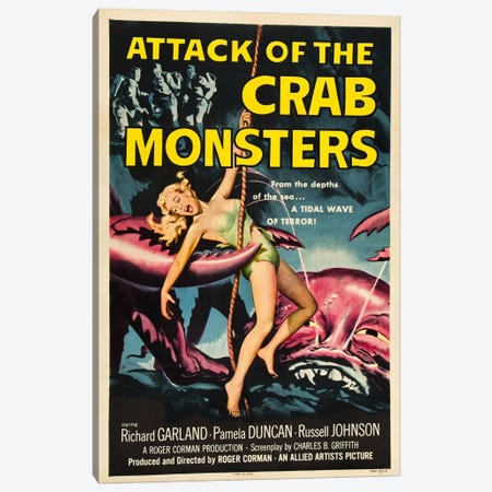 Crab Monsters Canvas Print #VAC705} by Vintage Apple Collection Art Print