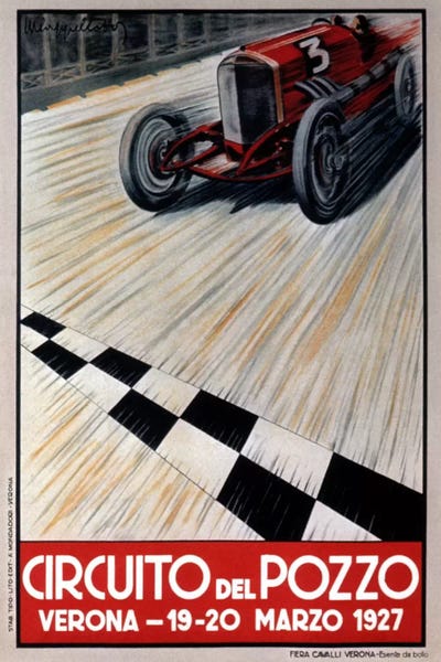 Kids Sports Art: Circuit del Pozzo Italy by Vintage Apple Collection