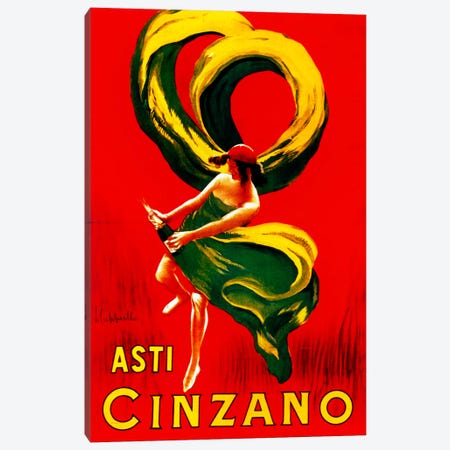 Cappiello Asticinzano Redgreenyellow Canvas Print #VAC974} by Vintage Apple Collection Canvas Art