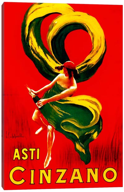 Cappiello Asticinzano Redgreenyellow Canvas Art Print - Vintage Kitchen Posters