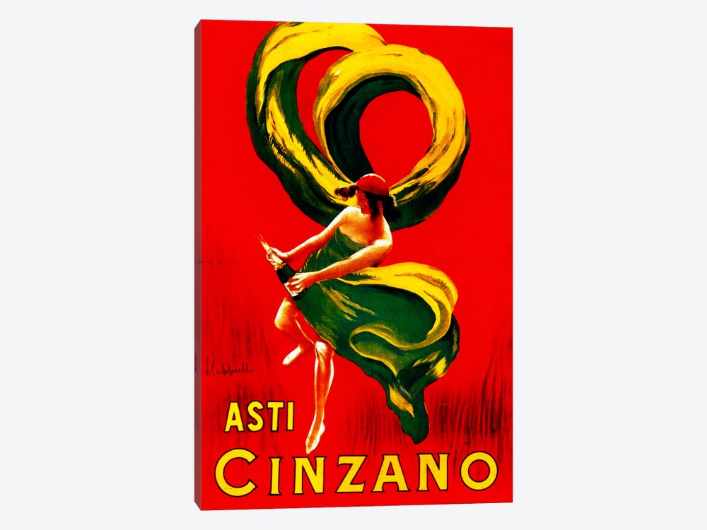 Cappiello Asticinzano Redgreenyellow by Vintage Apple Collection 1-piece Canvas Art Print