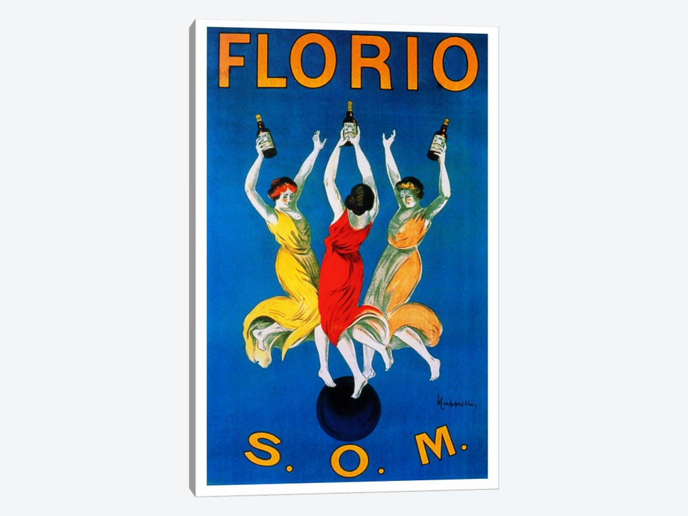 Cappiello Florio Som by Vintage Apple Collection 1-piece Canvas Wall Art