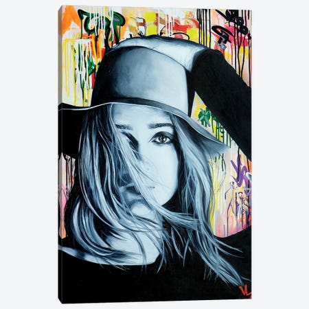 Hat Face Canvas Print #VAE10} by Val Escoubet Canvas Artwork