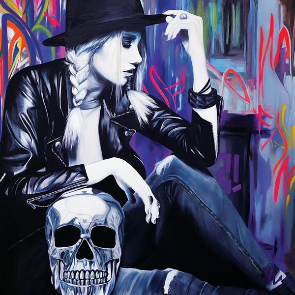 Women's Coats & Jackets: Skull In The Light by Val Escoubet