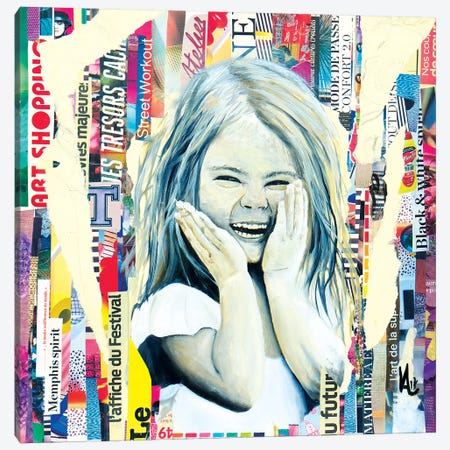 The Mischievous Little Girl Canvas Print #VAE22} by Val Escoubet Canvas Art Print