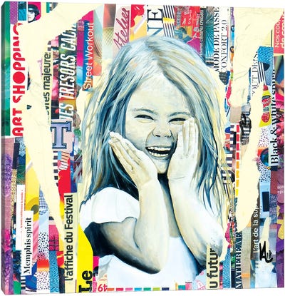 The Mischievous Little Girl Canvas Art Print - Val Escoubet