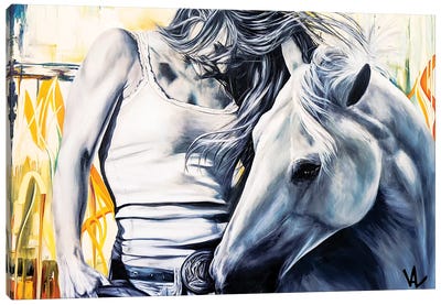 The Winning Horse Canvas Art Print - Val Escoubet