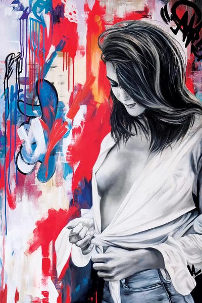 The Woman With The Knotted Shirt by Val Escoubet canvas print