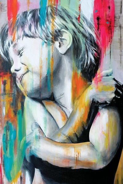 Colored Rain On The Child by Val Escoubet metal wall art