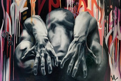 Adrénaline ! by Val Escoubet framed canvas print