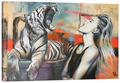 Conversation Canvas Art Print - Tiger Art