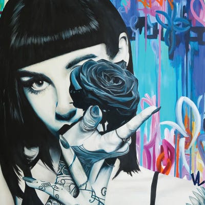 Iconic girl by Val Escoubet canvas print