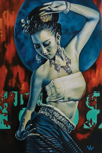 Women's Tops: Blue Moon by Val Escoubet