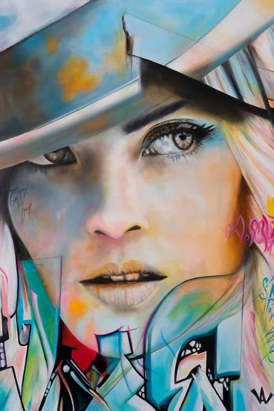 Face On The Wall by Val Escoubet canvas print