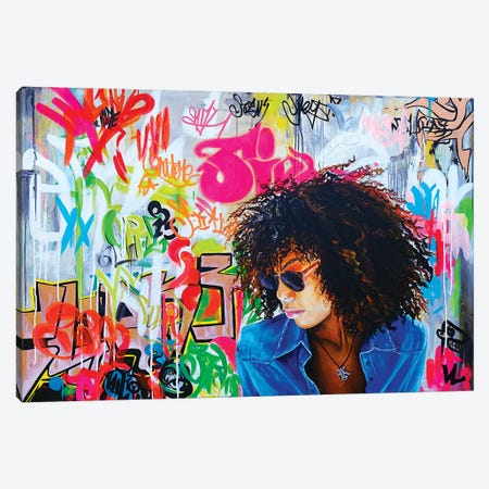 Graffitis On The Wall Canvas Print #VAE9} by Val Escoubet Canvas Art
