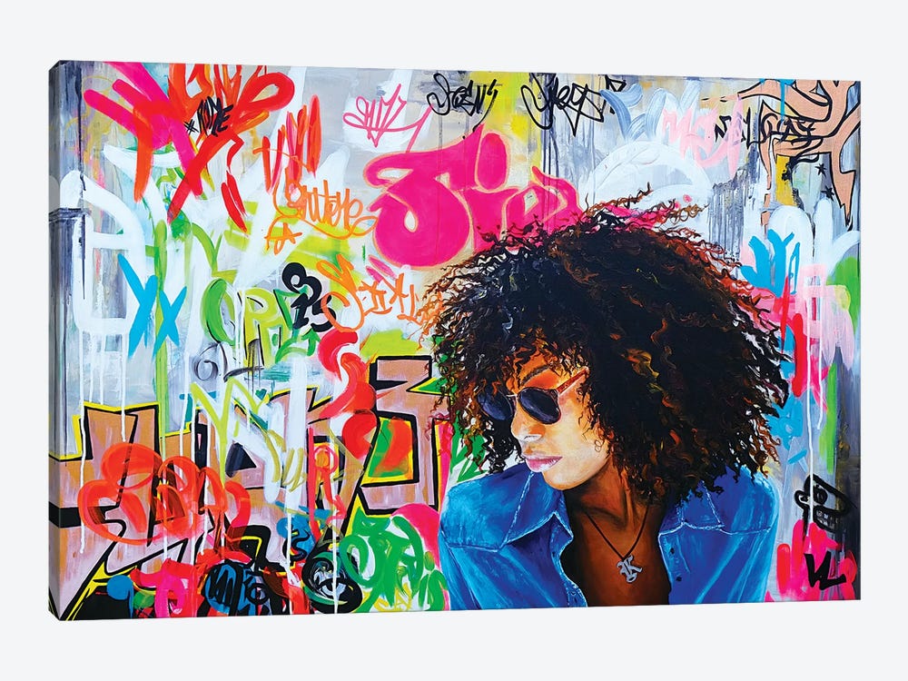 Graffitis On The Wall by Val Escoubet 1-piece Canvas Artwork